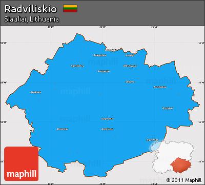 Political Simple Map of Radviliskio, cropped outside