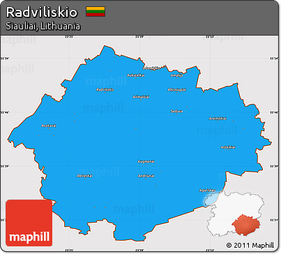 Political Simple Map of Radviliskio, cropped outside