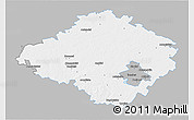 Gray 3D Map of Siauliu, single color outside