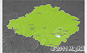 Physical 3D Map of Siauliu, darken, desaturated