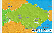 Physical 3D Map of Siauliu, political outside