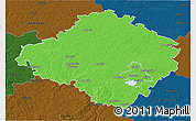 Political 3D Map of Siauliu, darken
