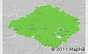 Political 3D Map of Siauliu, lighten, desaturated