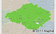 Political 3D Map of Siauliu, lighten, semi-desaturated