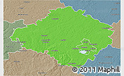 Political 3D Map of Siauliu, semi-desaturated