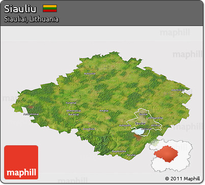 Satellite 3D Map of Siauliu, cropped outside