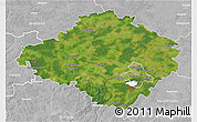 Satellite 3D Map of Siauliu, lighten, desaturated