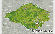 Satellite 3D Map of Siauliu, lighten, semi-desaturated