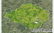 Satellite 3D Map of Siauliu, semi-desaturated
