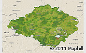 Satellite 3D Map of Siauliu, shaded relief outside