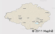 Shaded Relief 3D Map of Siauliu, cropped outside