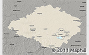 Shaded Relief 3D Map of Siauliu, darken, semi-desaturated