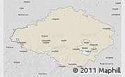 Shaded Relief 3D Map of Siauliu, desaturated