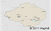 Shaded Relief 3D Map of Siauliu, lighten, desaturated