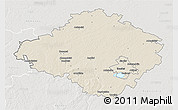 Shaded Relief 3D Map of Siauliu, lighten, semi-desaturated