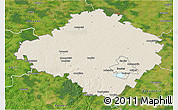 Shaded Relief 3D Map of Siauliu, satellite outside