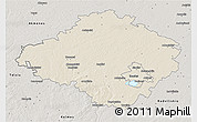 Shaded Relief 3D Map of Siauliu, semi-desaturated