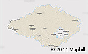 Shaded Relief 3D Map of Siauliu, single color outside