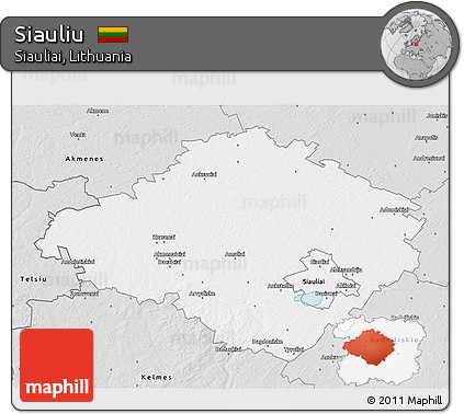 Silver Style 3D Map of Siauliu