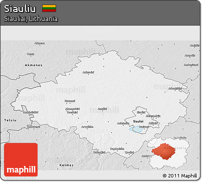 Silver Style 3D Map of Siauliu