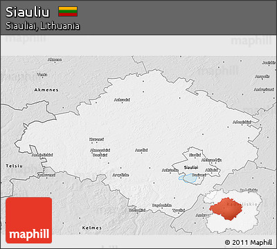 Silver Style 3D Map of Siauliu