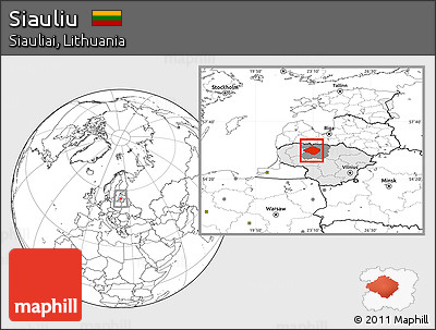 Blank Location Map of Siauliu, highlighted country, highlighted parent region