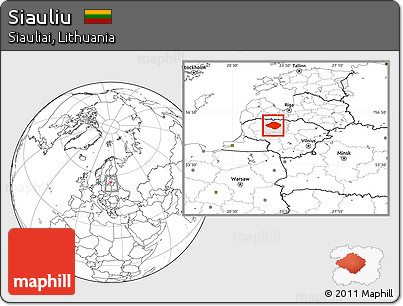 Blank Location Map of Siauliu, highlighted parent region, within the entire country
