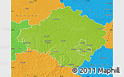 Physical Map of Siauliu, political outside