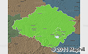 Political Map of Siauliu, darken, semi-desaturated