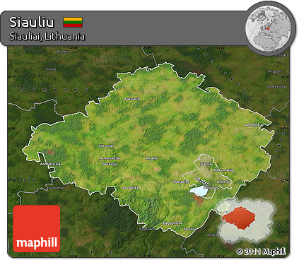 Satellite Map of Siauliu, darken