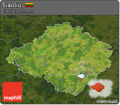 Satellite Map of Siauliu, darken