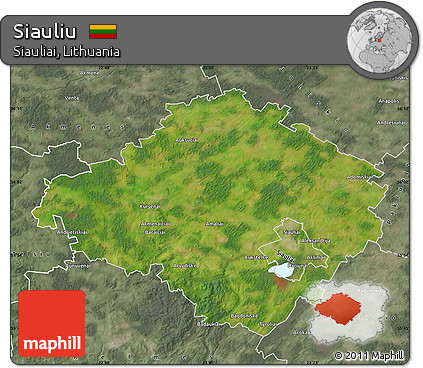 Satellite Map of Siauliu, semi-desaturated