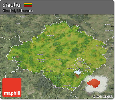 Satellite Map of Siauliu, semi-desaturated