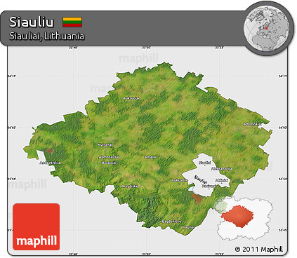 Satellite Map of Siauliu, single color outside