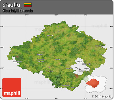 Satellite Map of Siauliu, single color outside