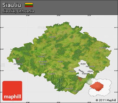 Satellite Map of Siauliu, single color outside