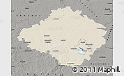 Shaded Relief Map of Siauliu, darken, semi-desaturated