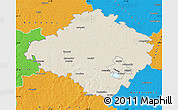 Shaded Relief Map of Siauliu, political outside