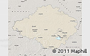 Shaded Relief Map of Siauliu, semi-desaturated