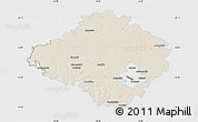 Shaded Relief Map of Siauliu, single color outside