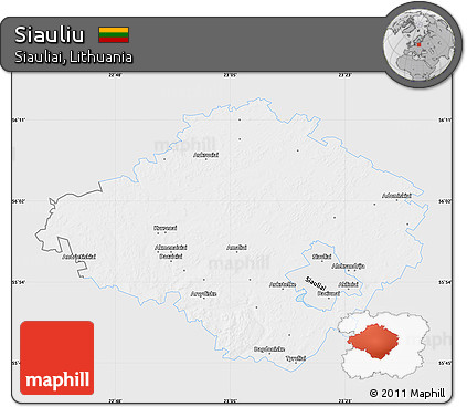 Silver Style Map of Siauliu, single color outside