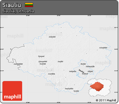 Silver Style Map of Siauliu, single color outside