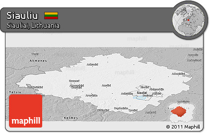 Gray Panoramic Map of Siauliu