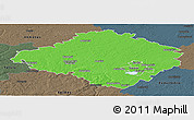 Political Panoramic Map of Siauliu, darken, semi-desaturated
