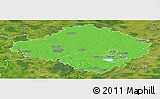 Political Panoramic Map of Siauliu, satellite outside