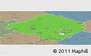 Political Panoramic Map of Siauliu, semi-desaturated