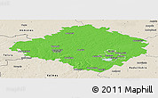 Political Panoramic Map of Siauliu, shaded relief outside