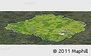 Satellite Panoramic Map of Siauliu, darken, semi-desaturated