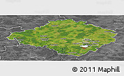 Satellite Panoramic Map of Siauliu, desaturated