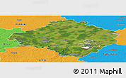 Satellite Panoramic Map of Siauliu, political outside